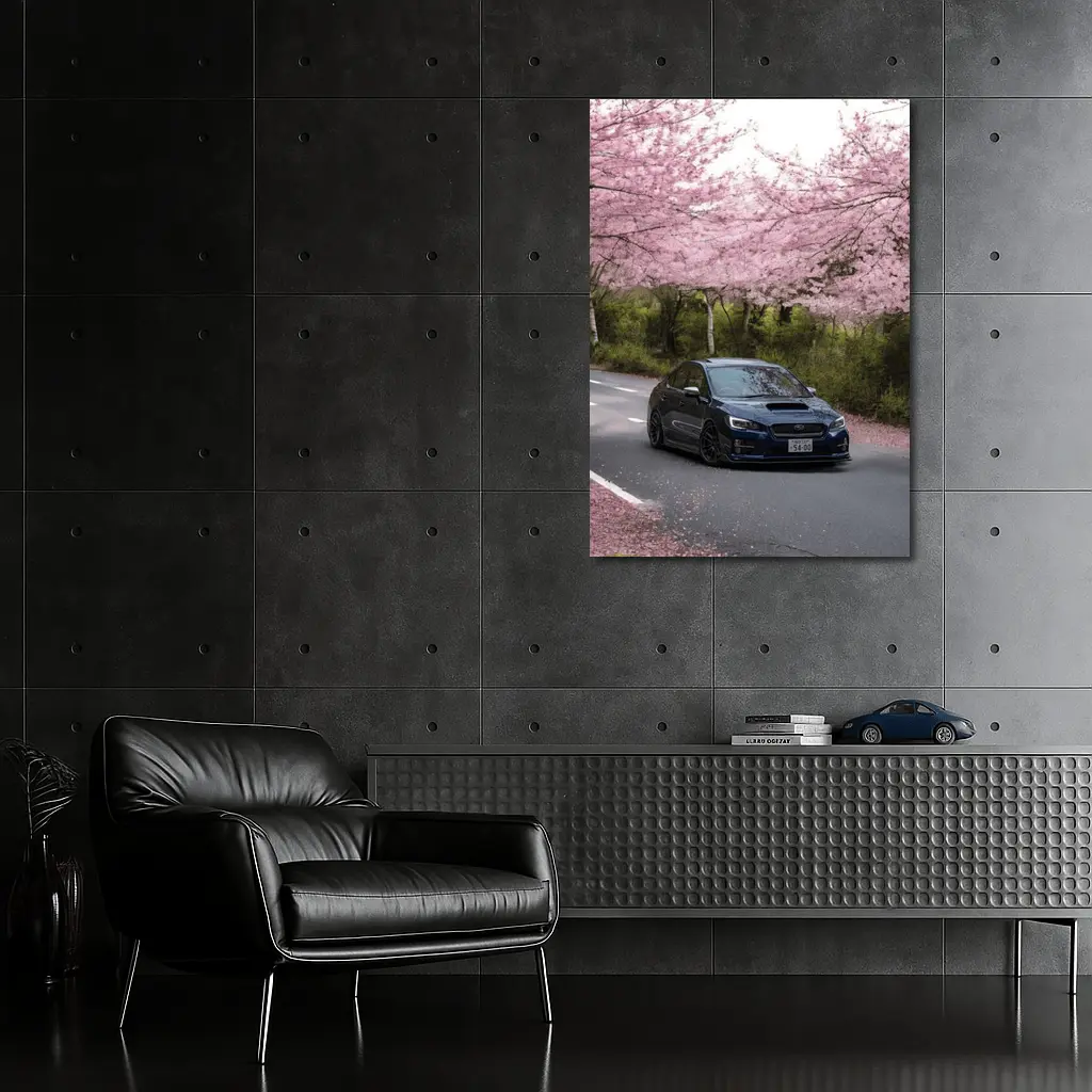 Subaru WRX STI Under Cherry Blossom Trees – Wall Art