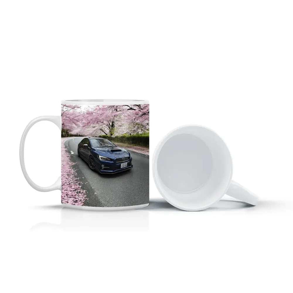 Subaru WRX Under Cherry Blossom Trees – Mugs