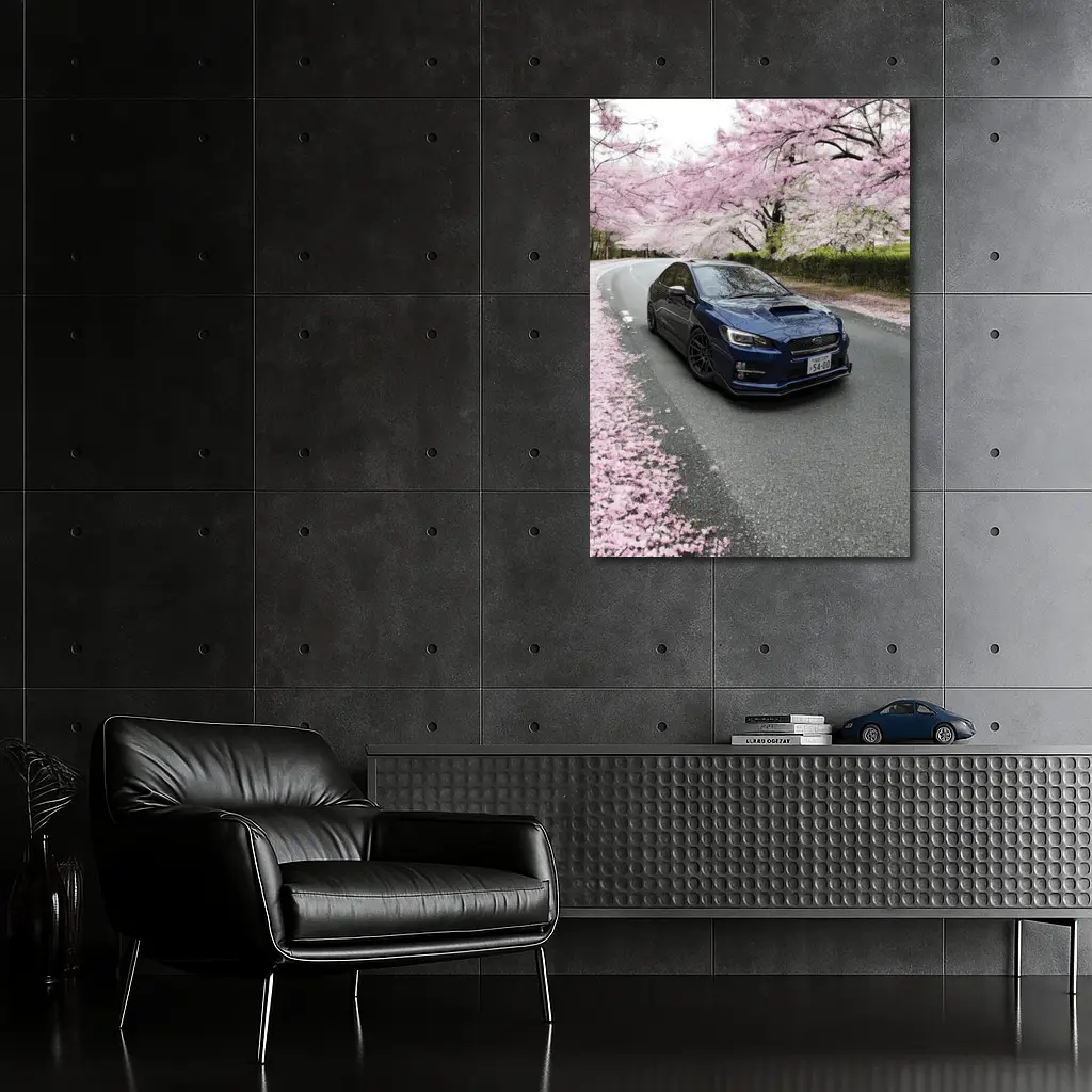 Subaru WRX Under Cherry Blossom Trees – Wall Art