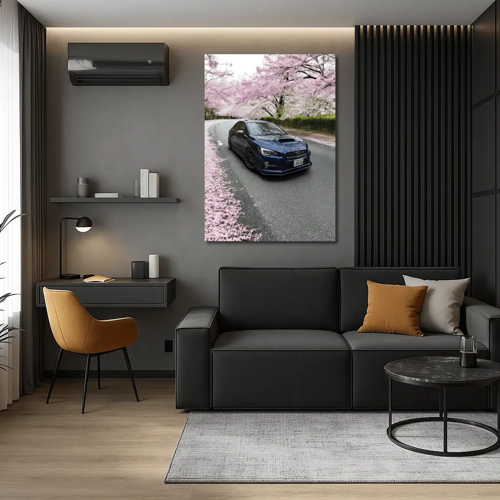 Subaru WRX Under Cherry Blossom Trees – Wall Art