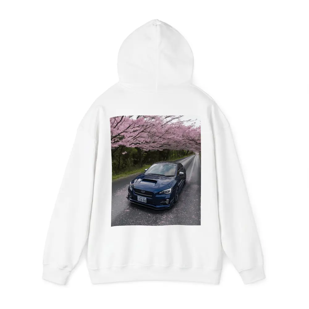 Subaru WRX Under Pink Cherry Blossom Road – Hoodies