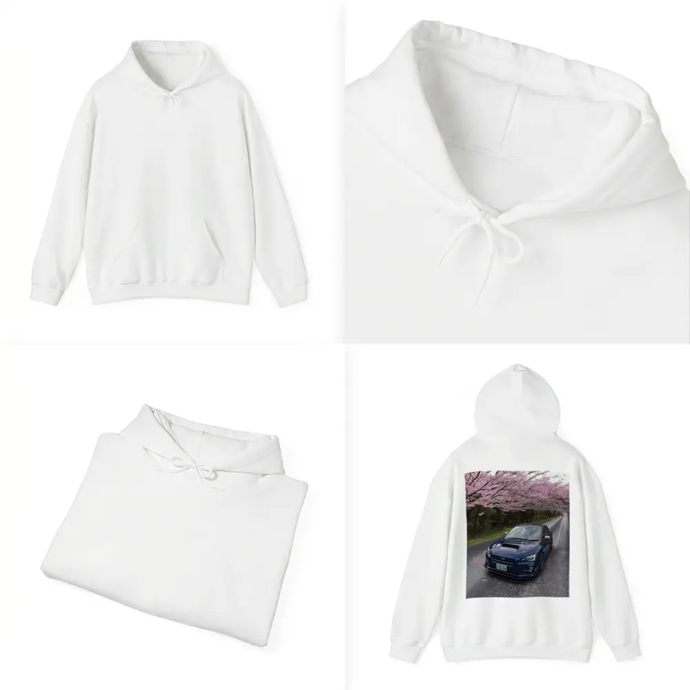 Subaru WRX Under Pink Cherry Blossom Road – Hoodies