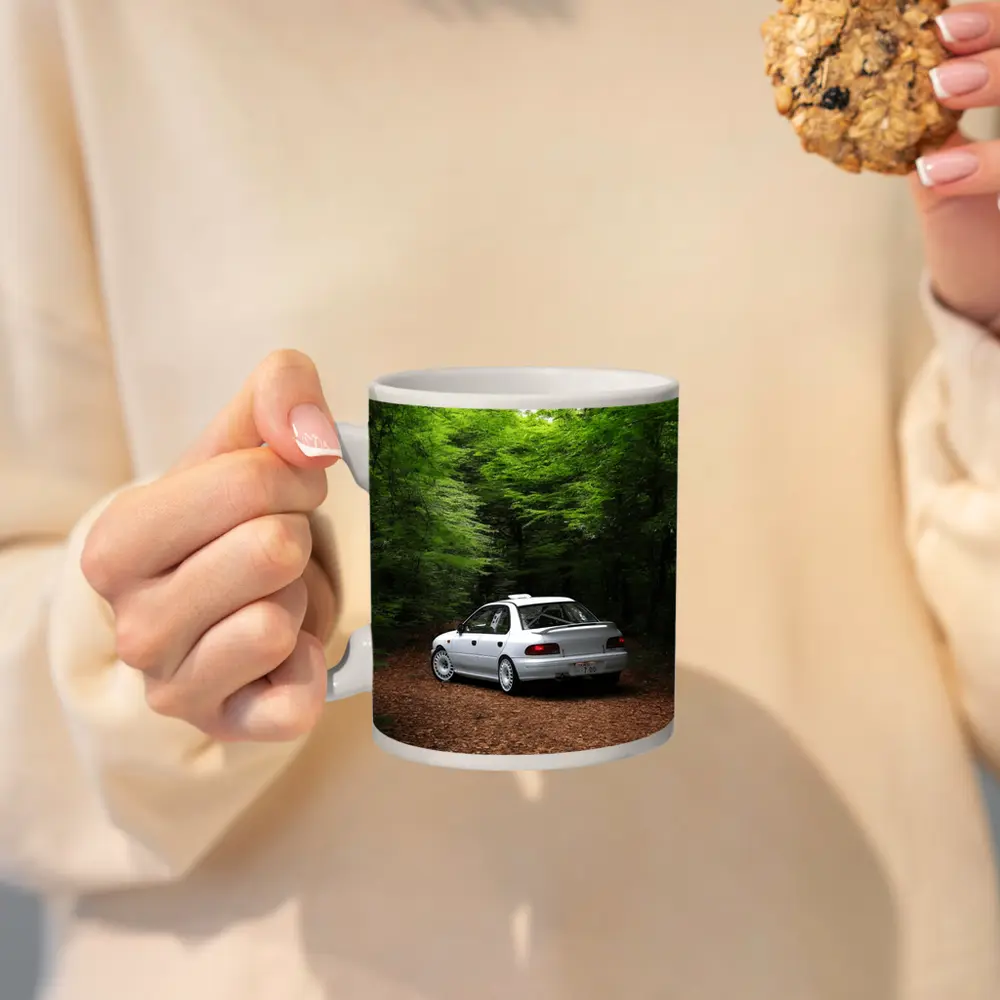 Subaru Impreza WRX White Forest Road – Mugs