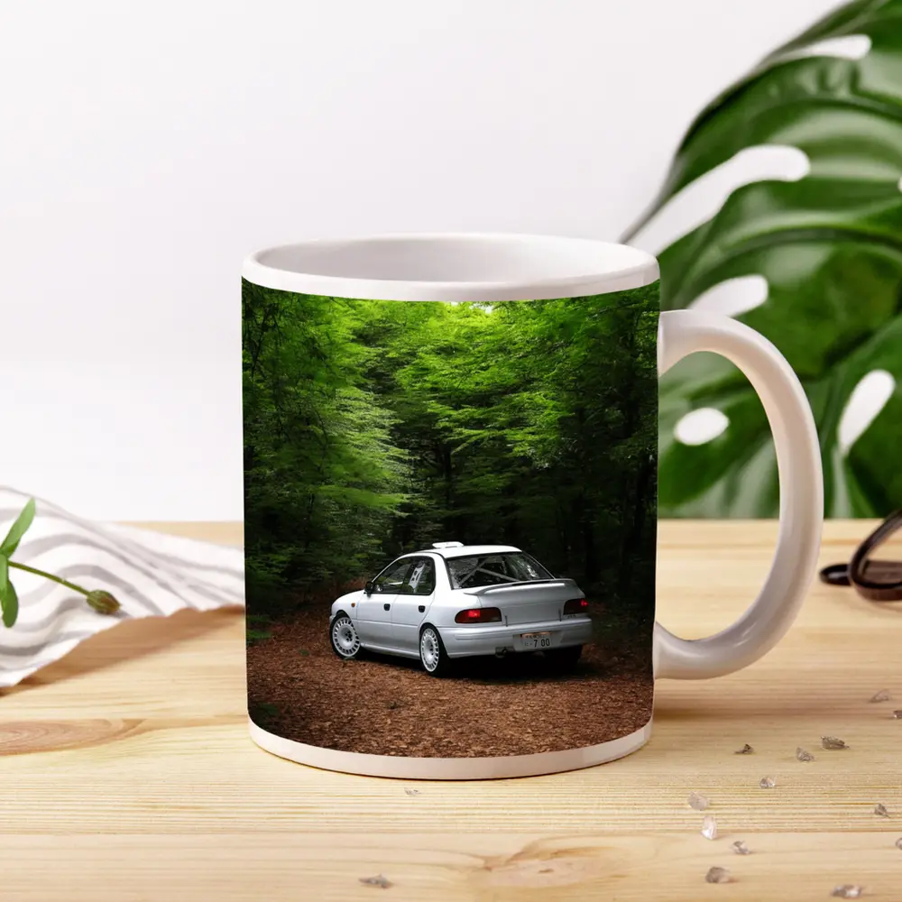 Subaru Impreza WRX White Forest Road – Mugs