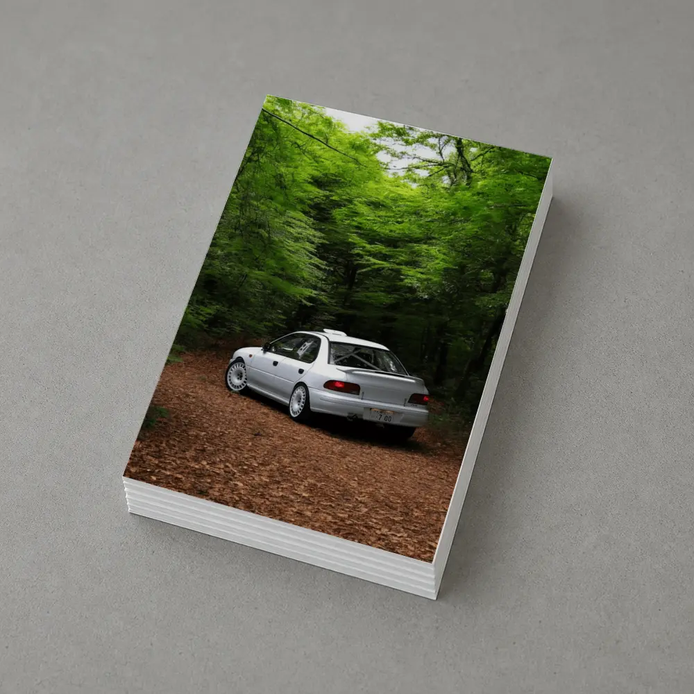 Subaru Impreza WRX White Forest Road – Postcards
