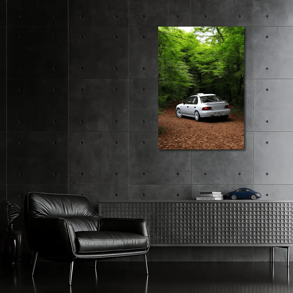 Subaru Impreza WRX White Forest Road – Wall Art