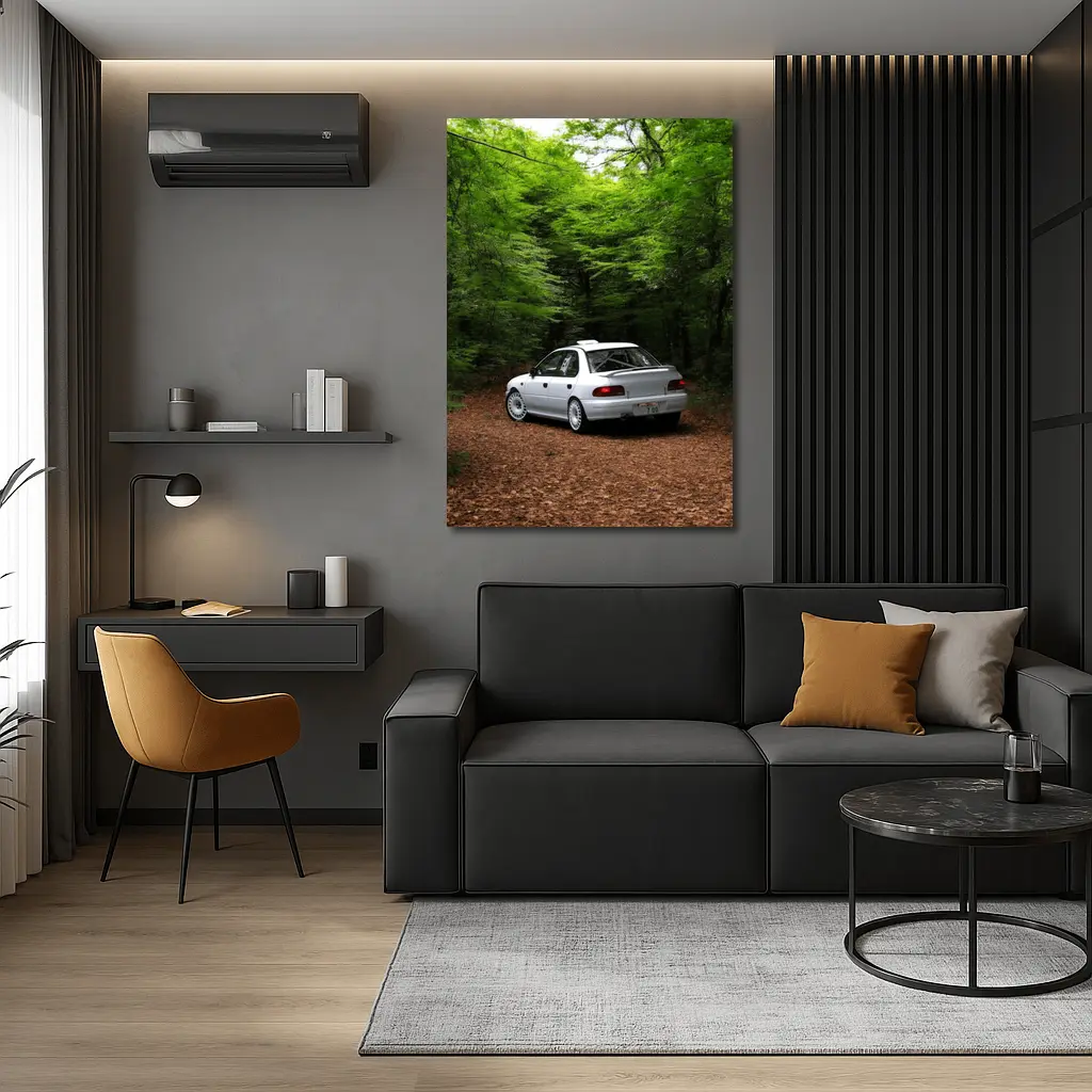 Subaru Impreza WRX White Forest Road – Wall Art