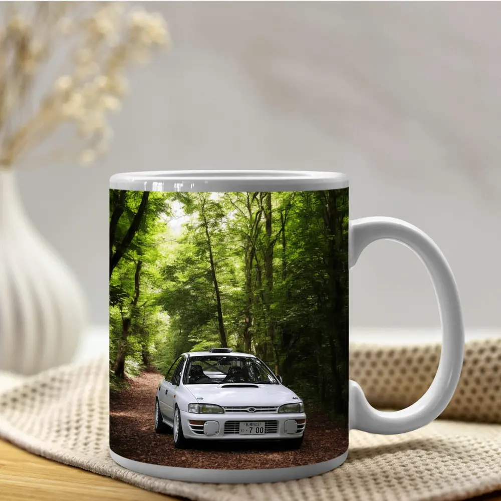 Subaru Impreza WRX White Forest Road – Mugs