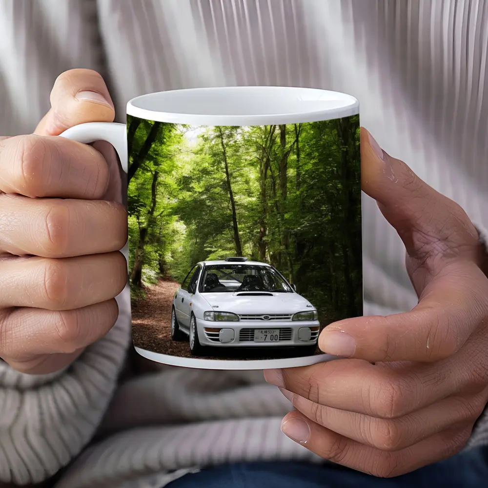 Subaru Impreza WRX White Forest Road – Mugs