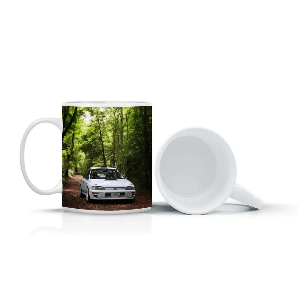 Subaru Impreza WRX White Forest Road – Mugs