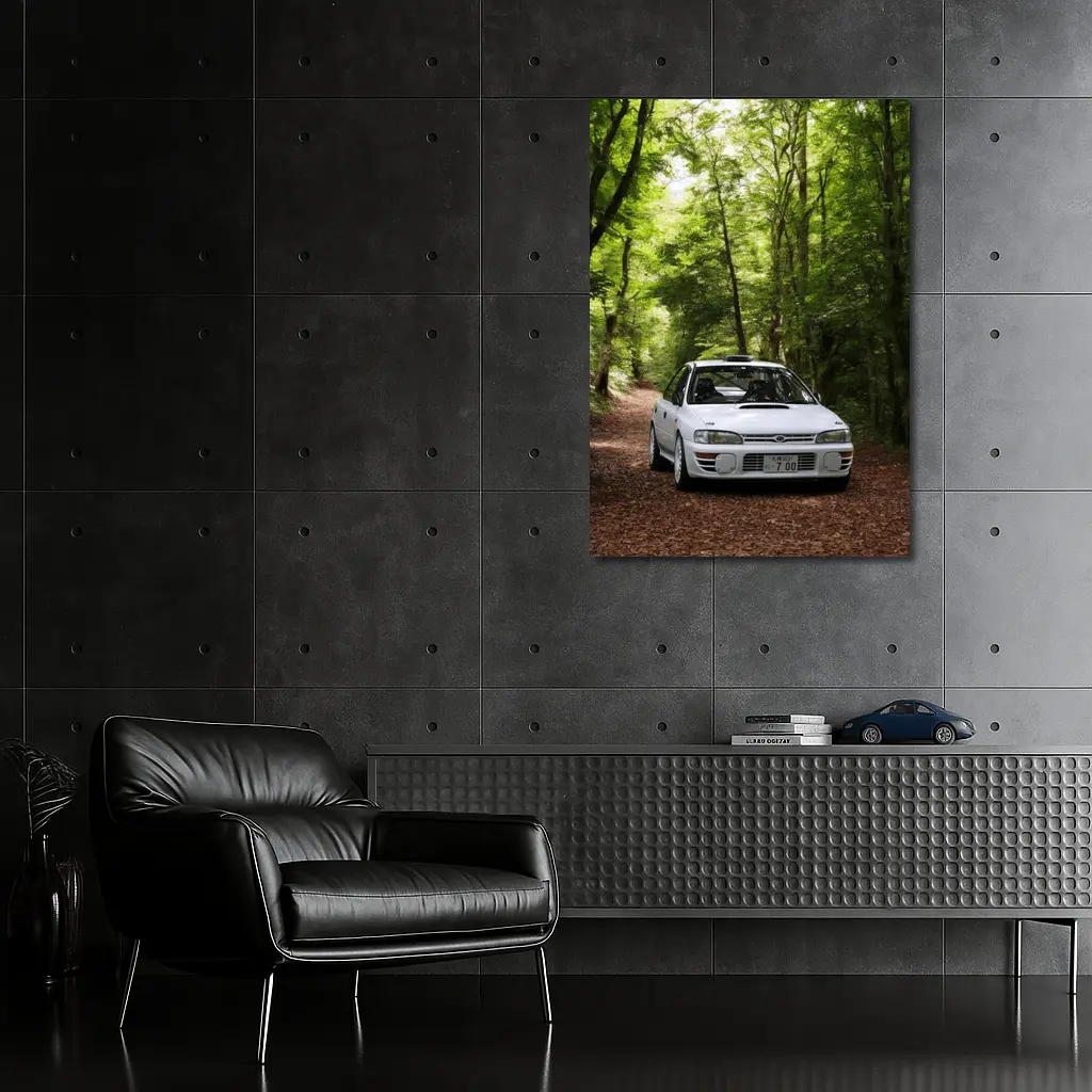 Subaru Impreza WRX White Forest Road – Wall Art