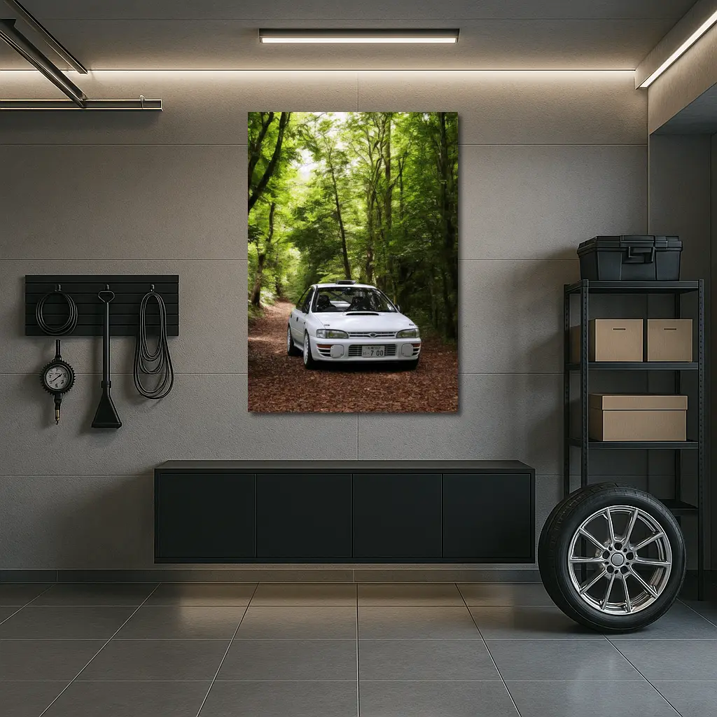 Subaru Impreza WRX White Forest Road – Wall Art