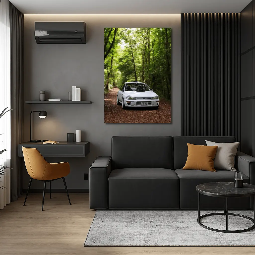 Subaru Impreza WRX White Forest Road – Wall Art