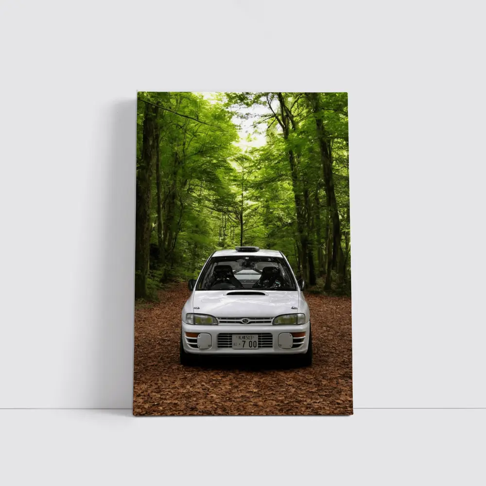Subaru Impreza WRX White Forest Road – Wall Art