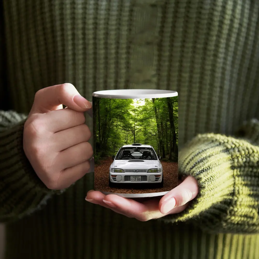 Subaru Impreza WRX White Forest Road – Mugs