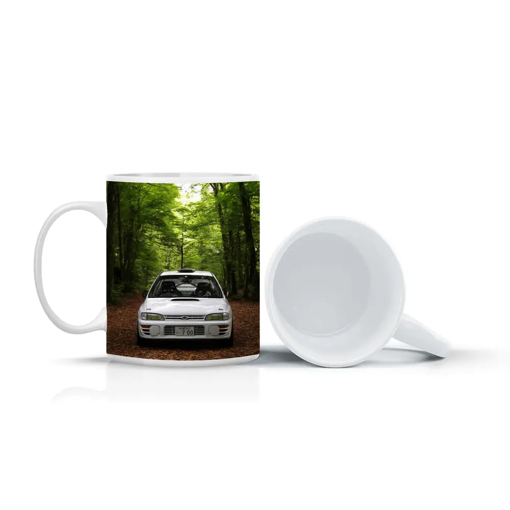 Subaru Impreza WRX White Forest Road – Mugs