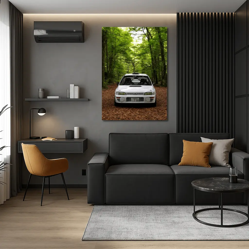 Subaru Impreza WRX White Forest Road – Wall Art