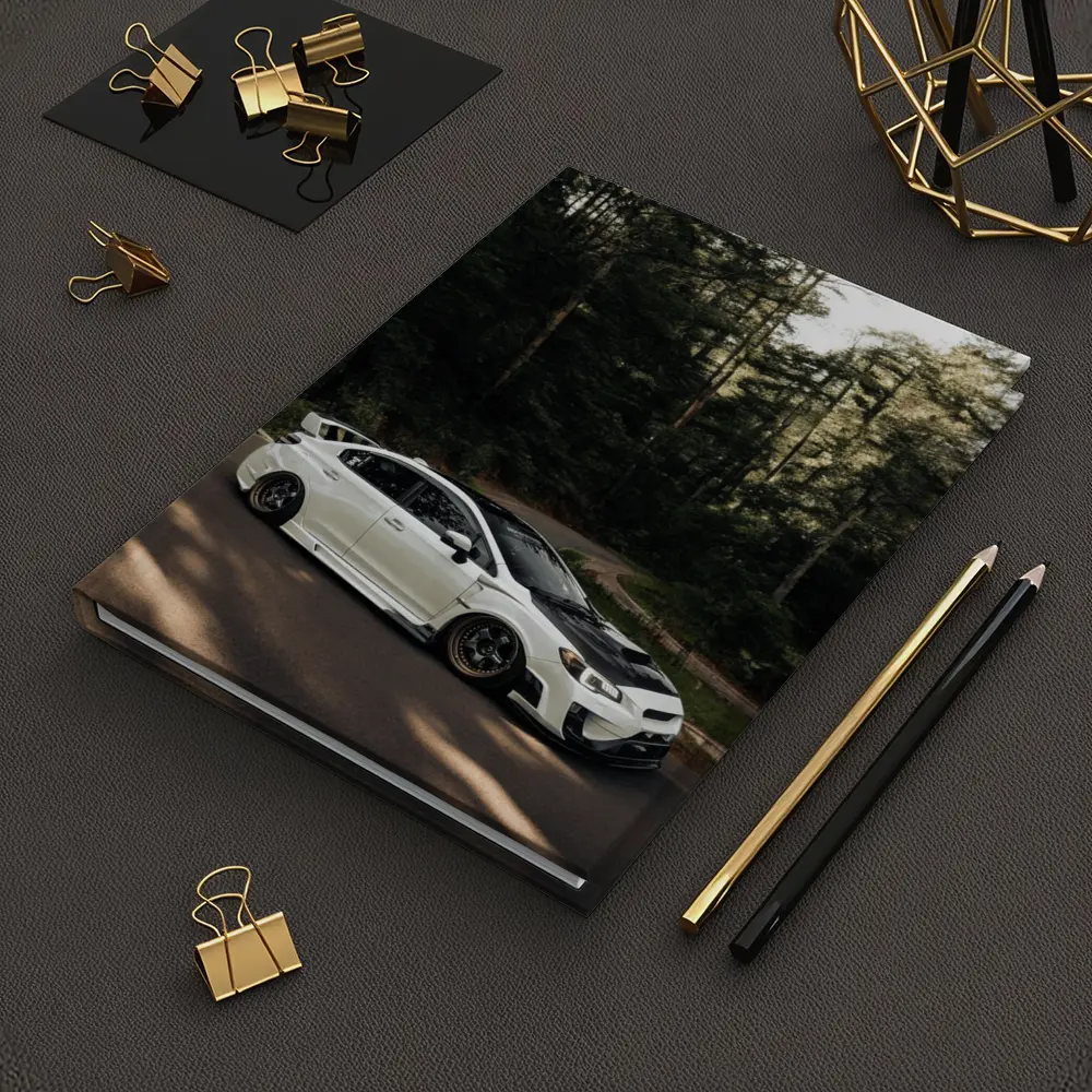 Subaru WRX White on Forest Road – Notebooks