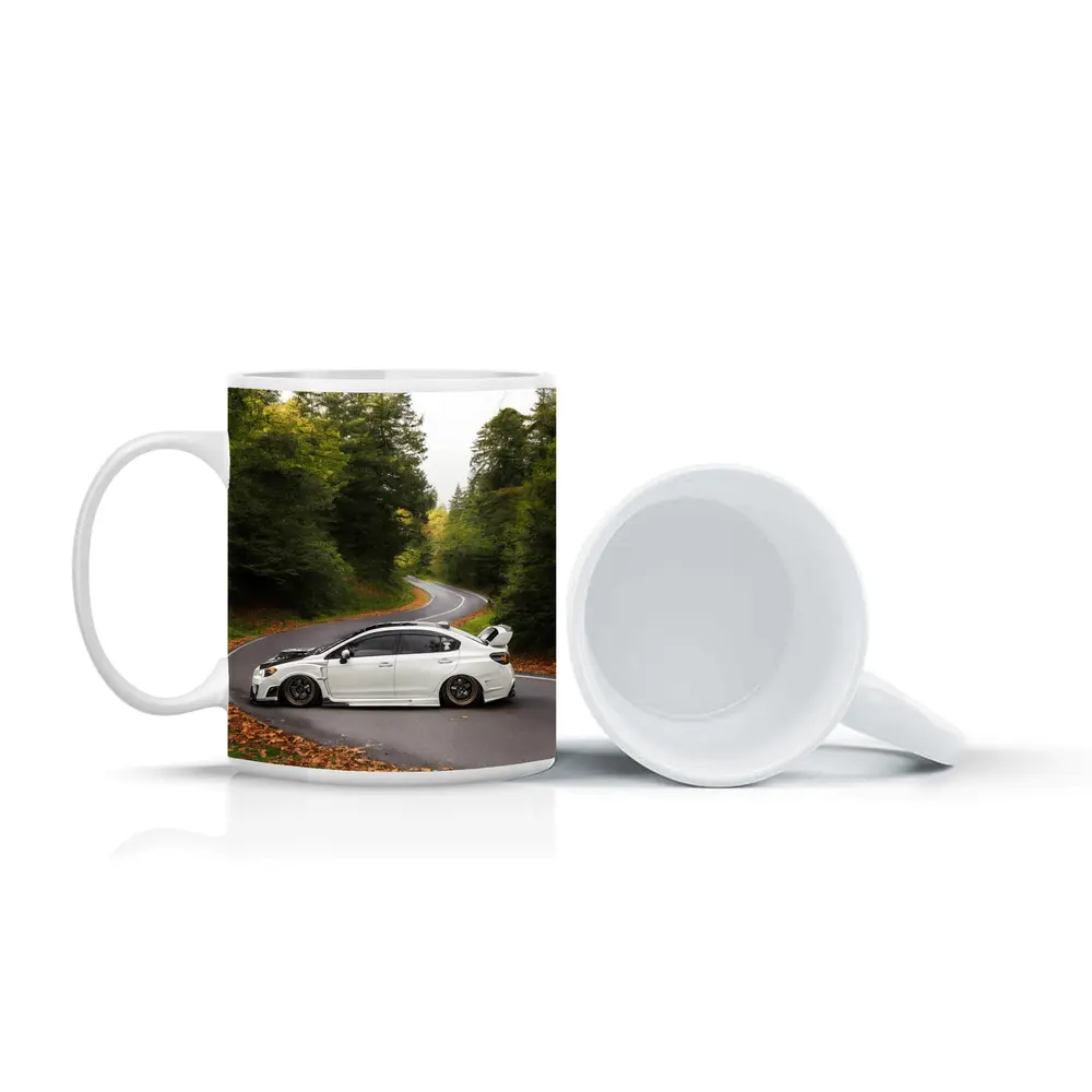 Subaru WRX STI White Winding Forest Road – Mugs