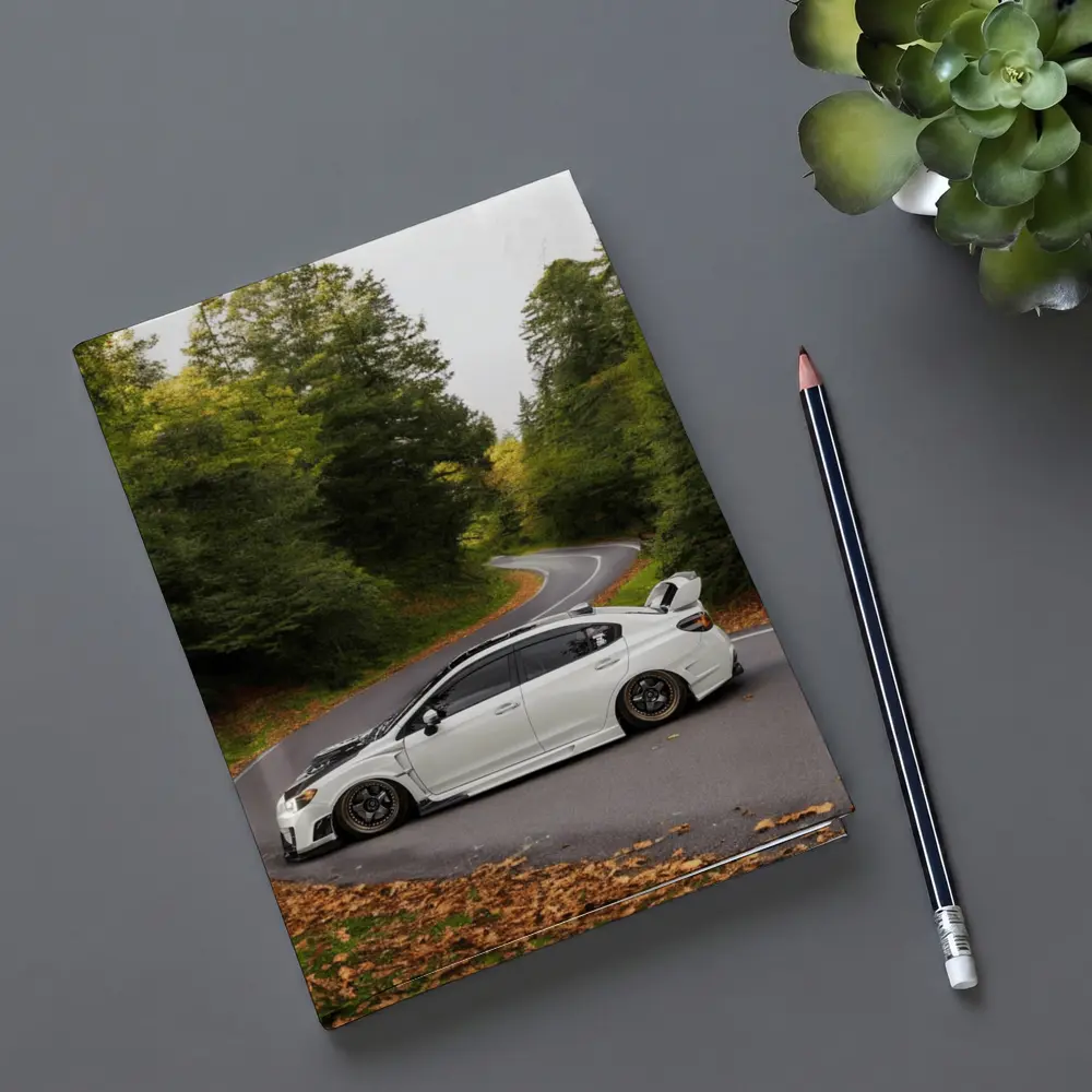 Subaru WRX STI White Winding Forest Road – Notebooks