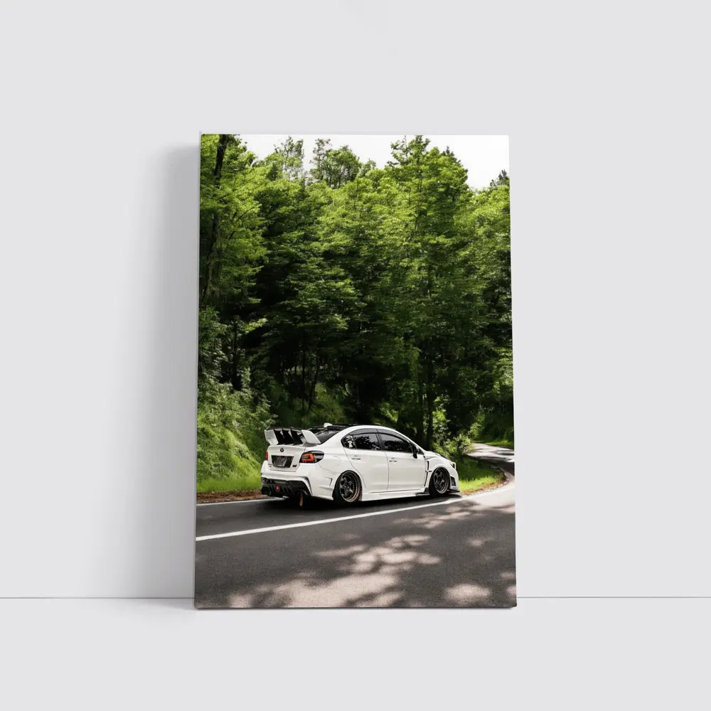 Subaru WRX STI White Forest Road Drive – Wall Art