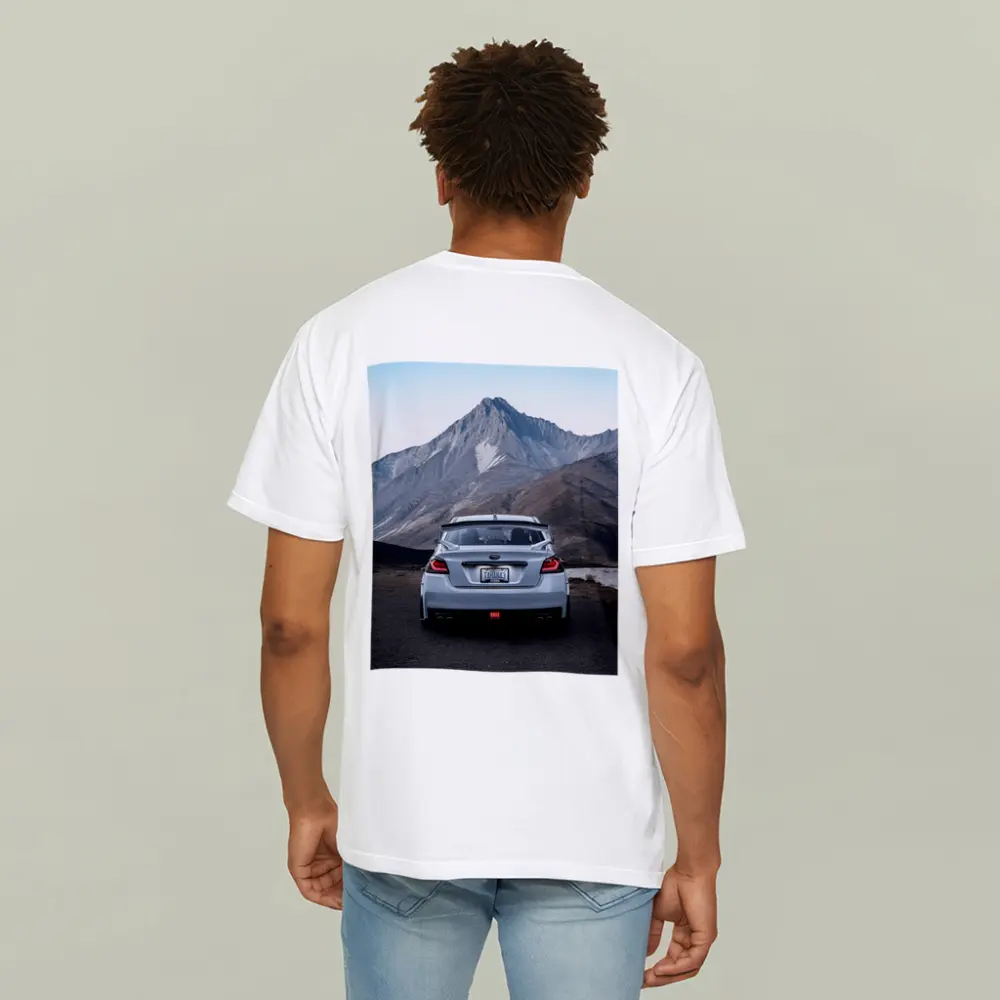 Subaru WRX STI Rear Mountain Backdrop – T-Shirts