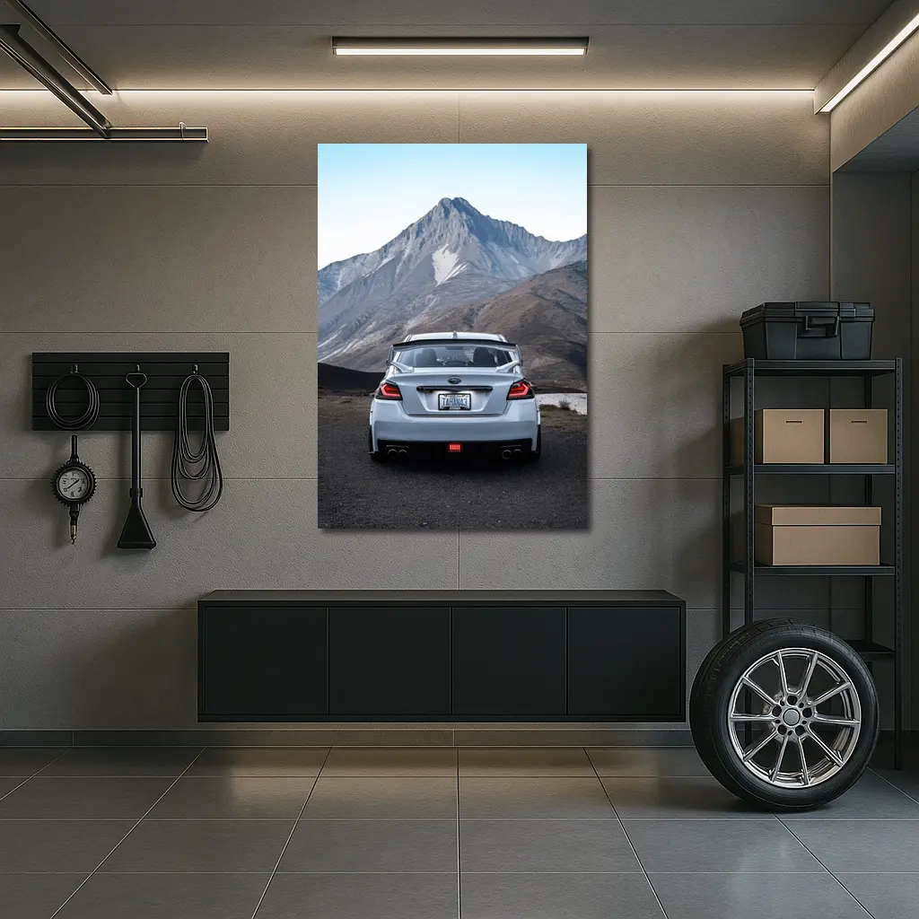Subaru WRX STI Rear Mountain Backdrop – Wall Art