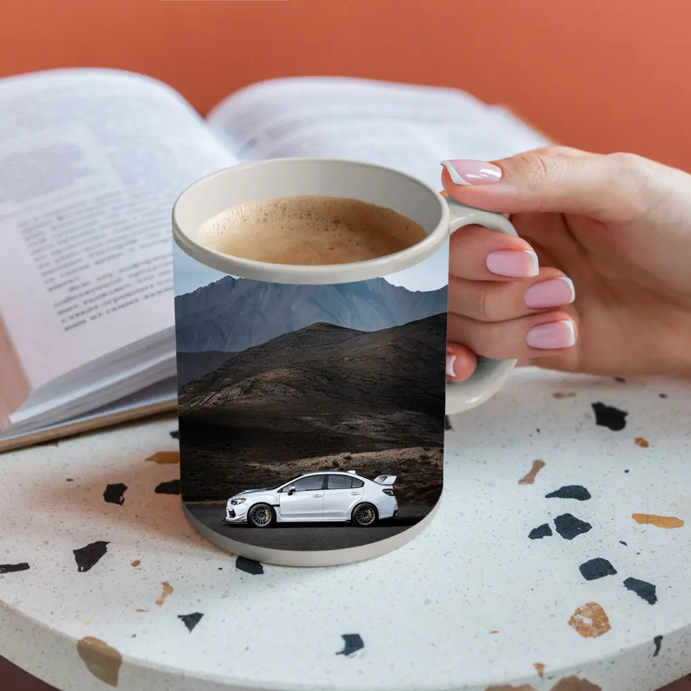 Subaru WRX STI White Mountain Road Shot – Mugs
