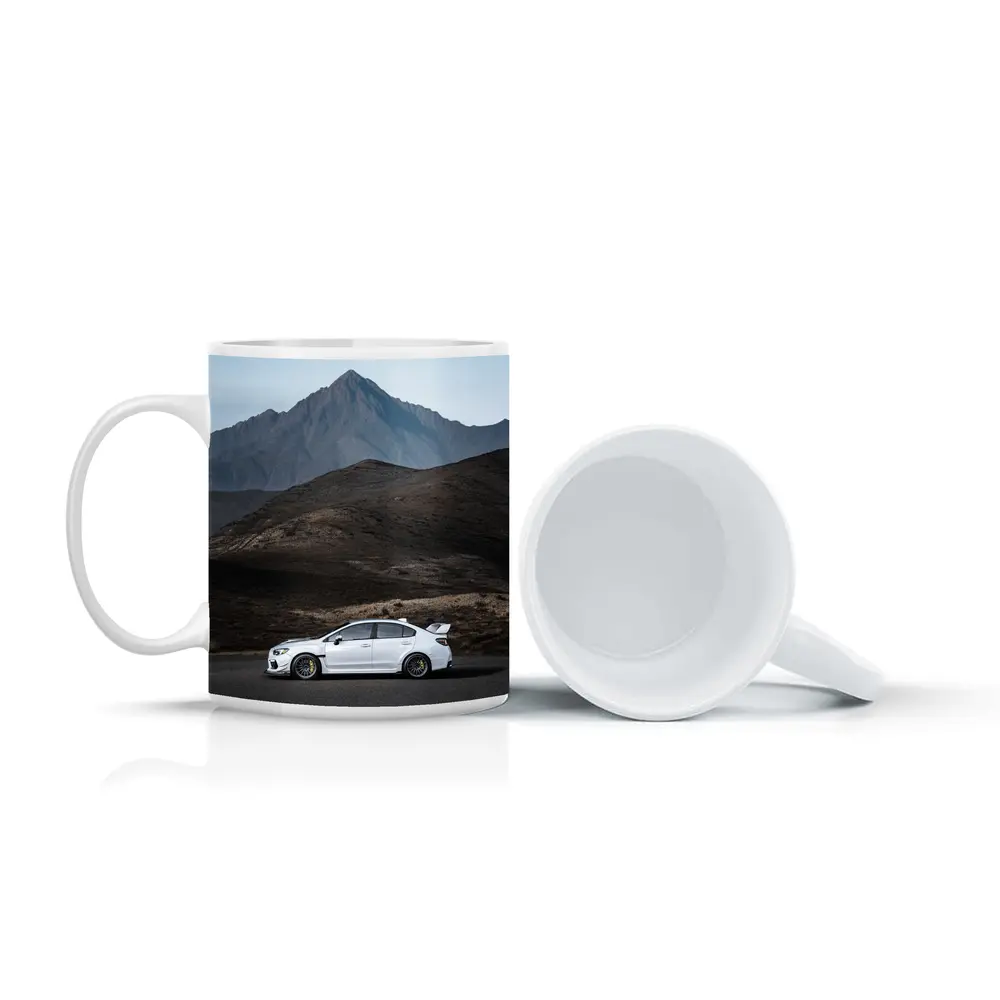 Subaru WRX STI White Mountain Road Shot – Mugs