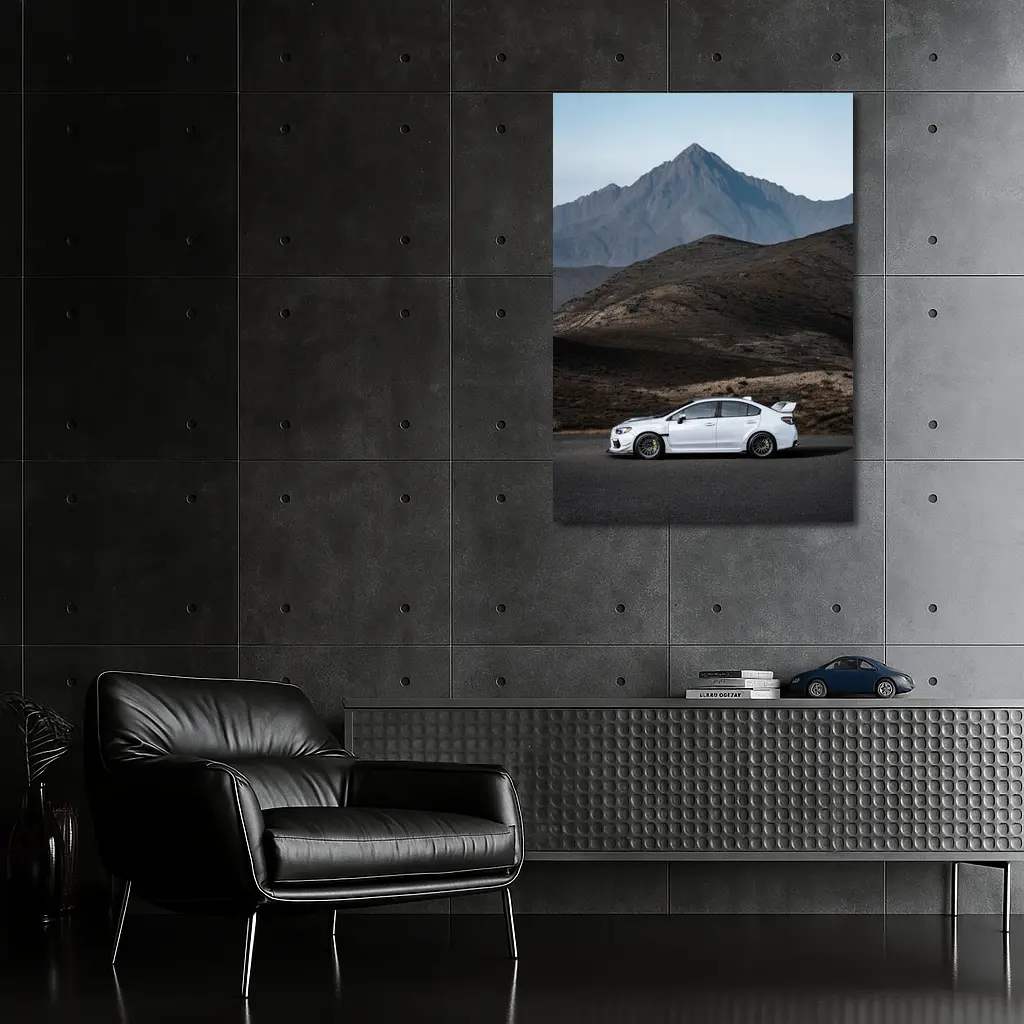 Subaru WRX STI White Mountain Road Shot – Wall Art