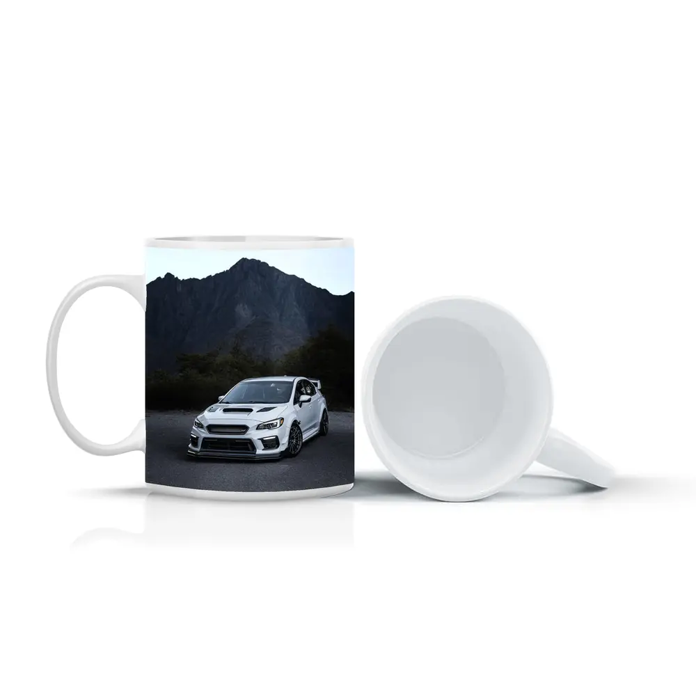 Subaru WRX STI White Mountain Road Scene – Mugs