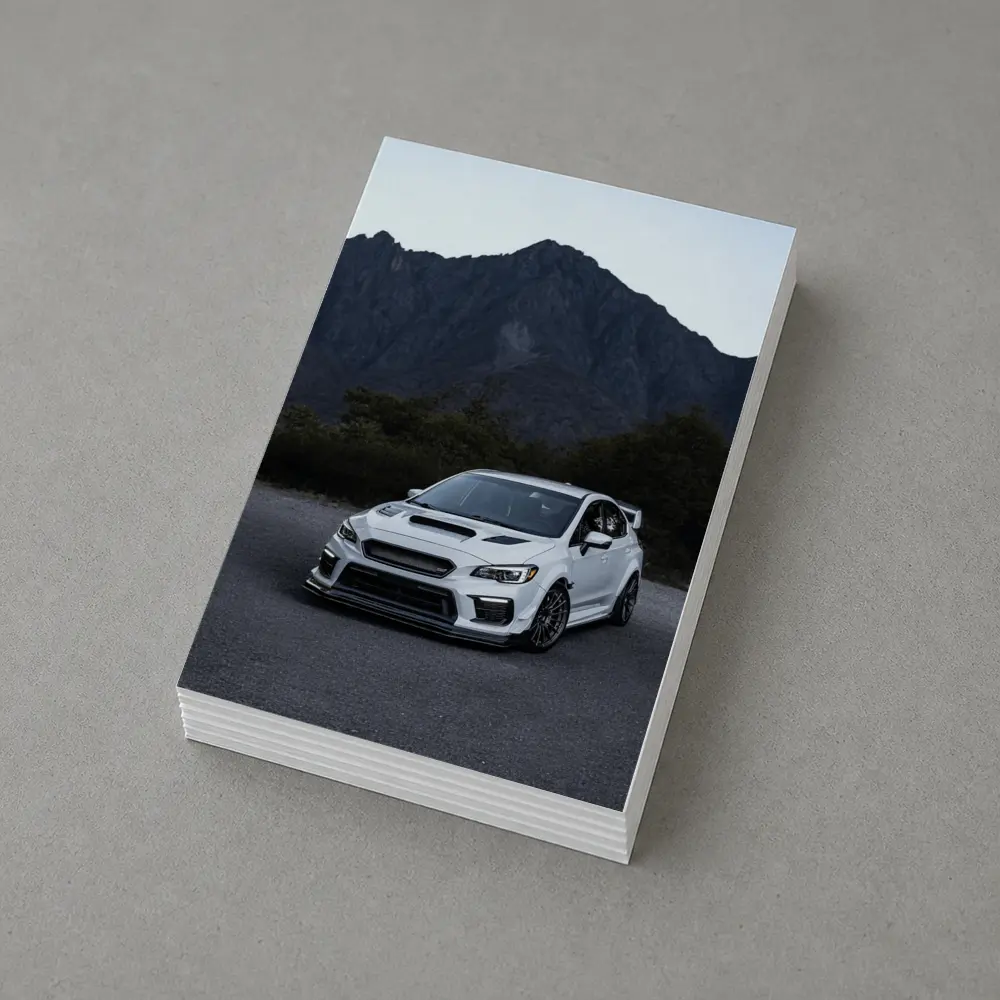 Subaru WRX STI White Mountain Road Scene – Postcards