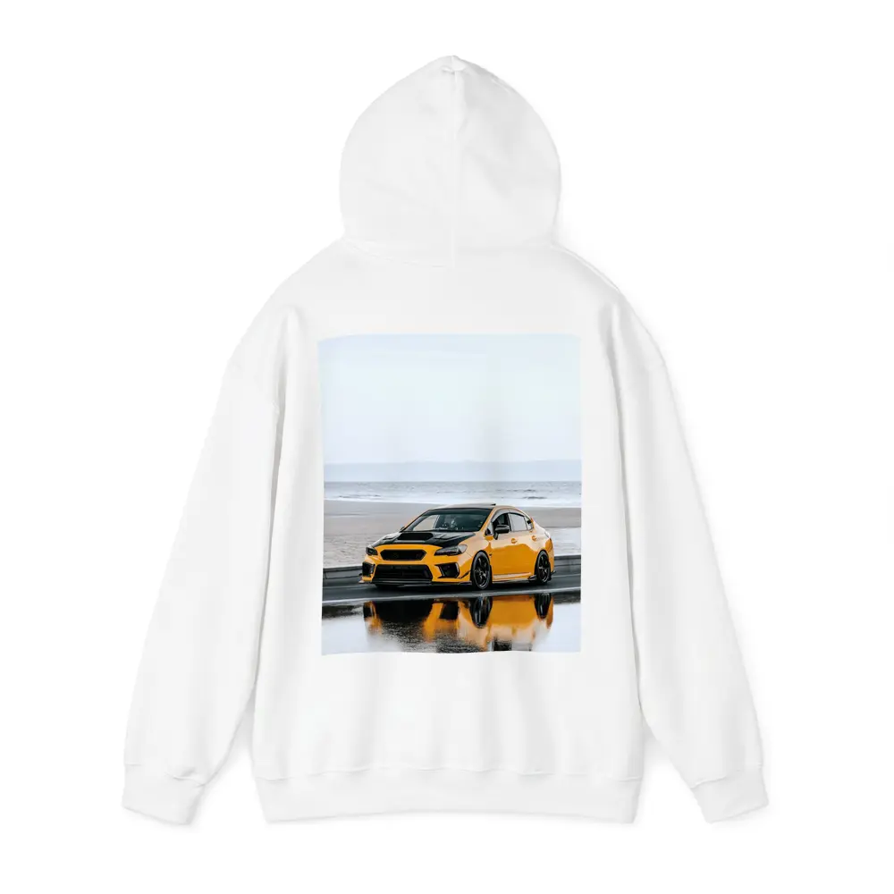 Subaru WRX Yellow Stance Wet Coastal Road – Hoodies