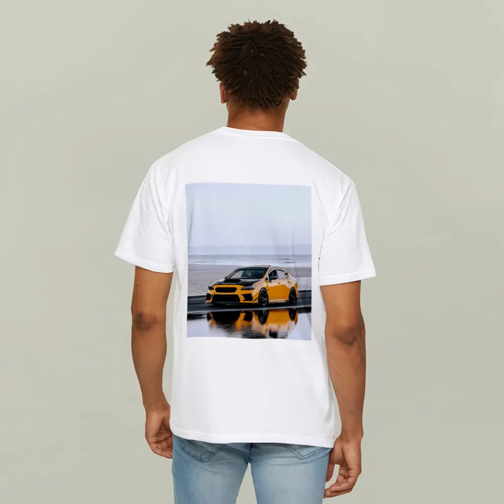 Subaru WRX Yellow Stance Wet Coastal Road – T-Shirts