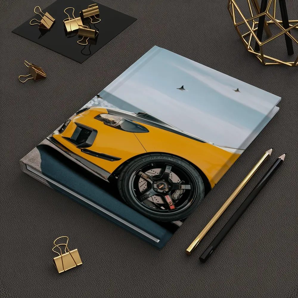 Yellow Subaru WRX STI Coastal Scene – Notebooks