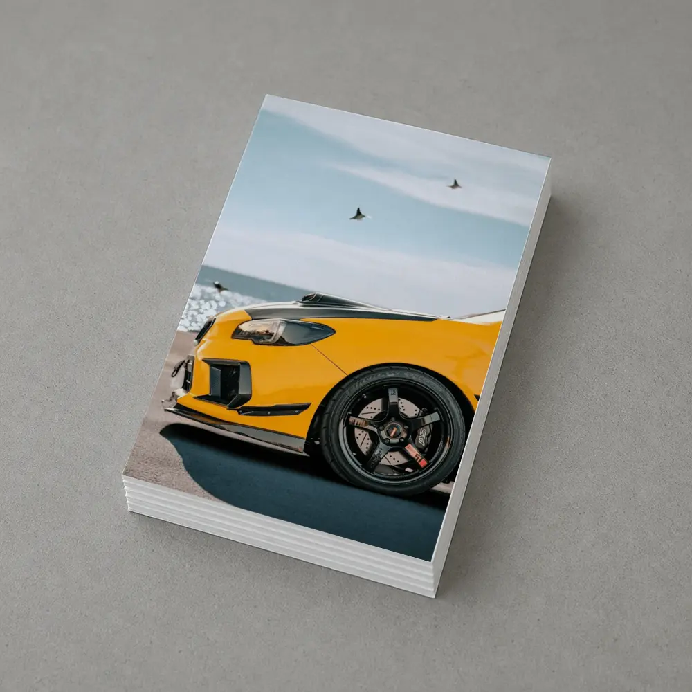 Yellow Subaru WRX STI Coastal Scene – Postcards