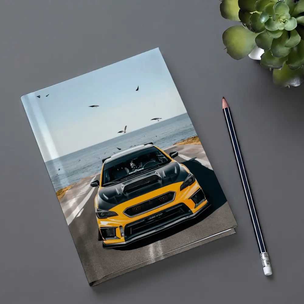Subaru WRX Yellow Wide Body Coastal Road – Notebooks