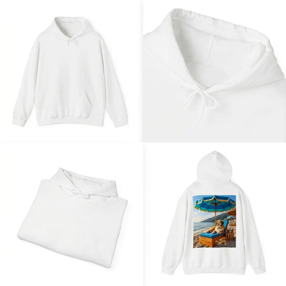 Golden Retriever Relaxing On Summer Beach – Hoodies