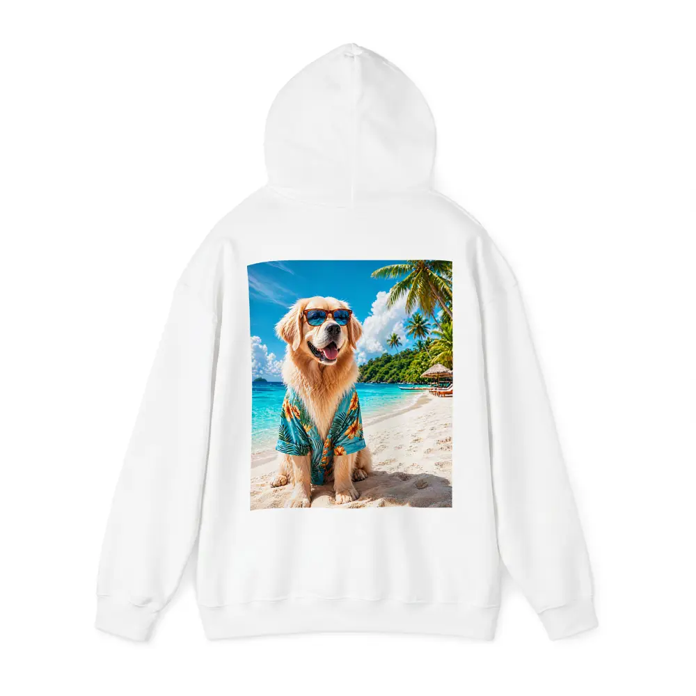 Golden Retriever Sunglasses Hawaiian Shirt Tropical Beach – Hoodies