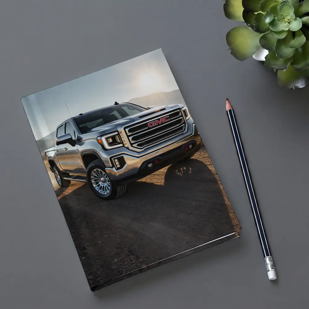 GMC Sierra Truck on Dusty Dirt Road – Notebooks