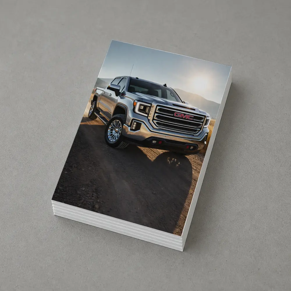 GMC Sierra Truck on Dusty Dirt Road – Postcards