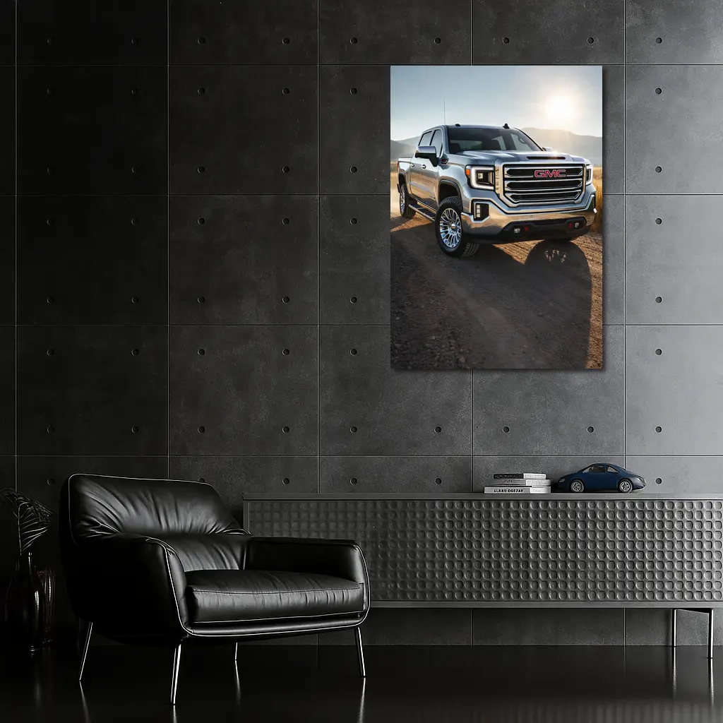 GMC Sierra Truck on Dusty Dirt Road – Wall Art