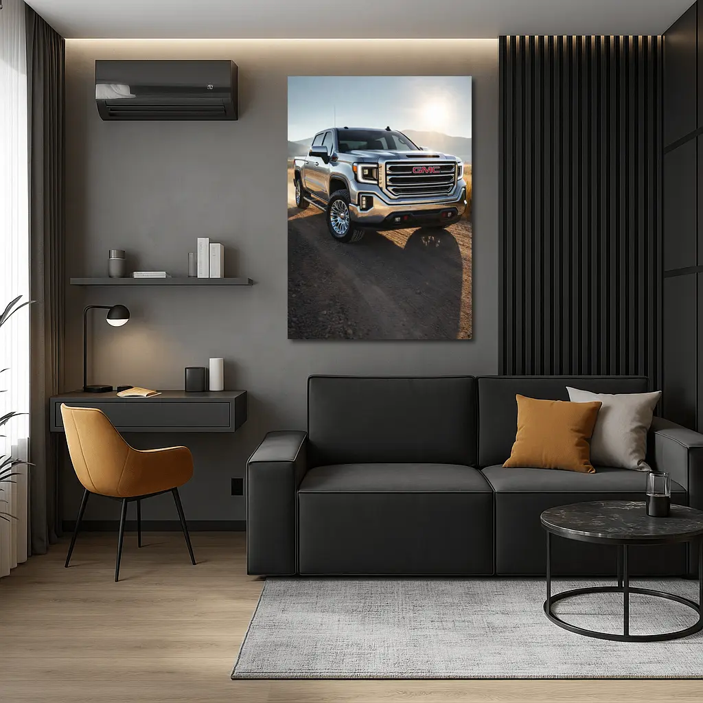 GMC Sierra Truck on Dusty Dirt Road – Wall Art