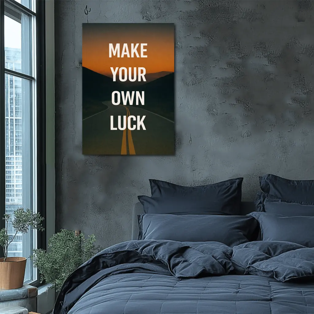 Make Your Own Luck Road Sunset Quote – Wall Art