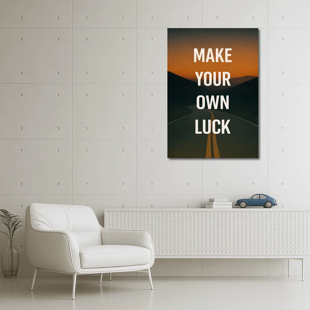 Make Your Own Luck Road Sunset Quote – Wall Art