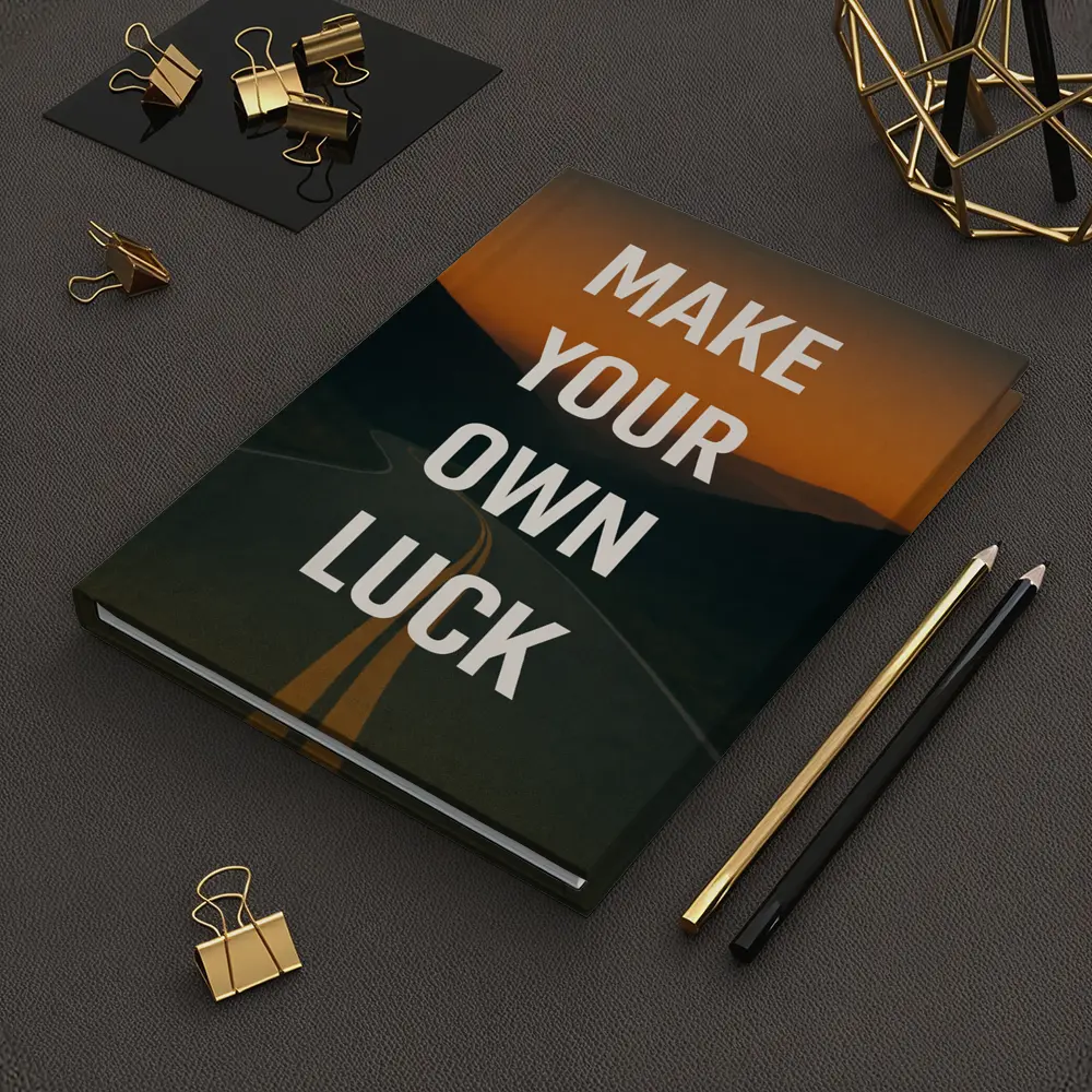 Make Your Own Luck Road Sunset Quote – Notebooks