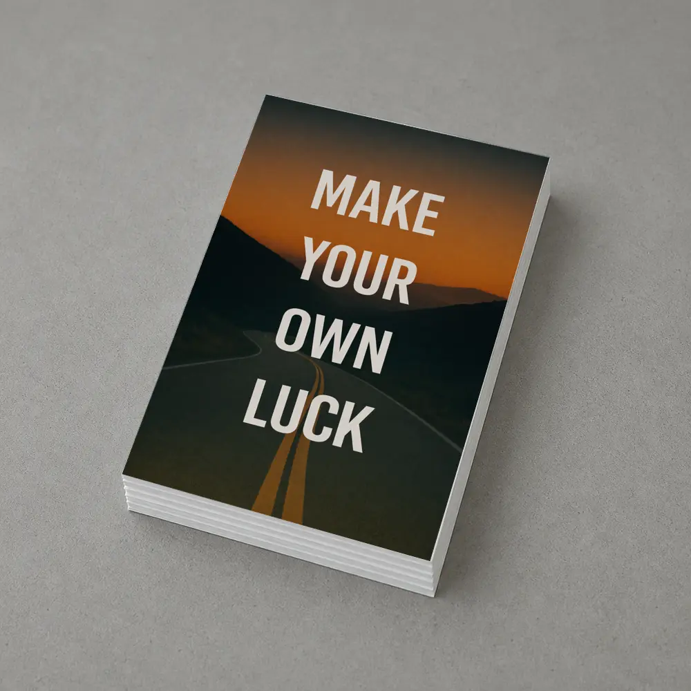 Make Your Own Luck Road Sunset Quote – Postcards