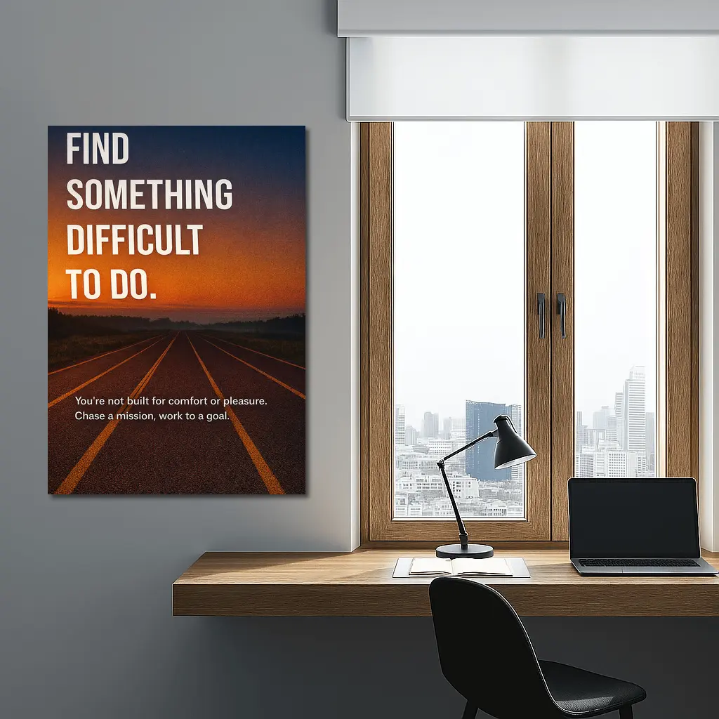 Find Something Difficult To Do Road Sunset – Wall Art