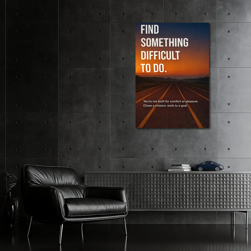 Find Something Difficult To Do Road Sunset – Wall Art