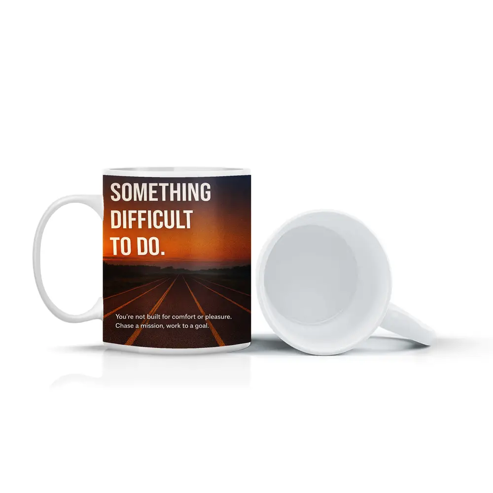 Find Something Difficult To Do Road Sunset – Mugs